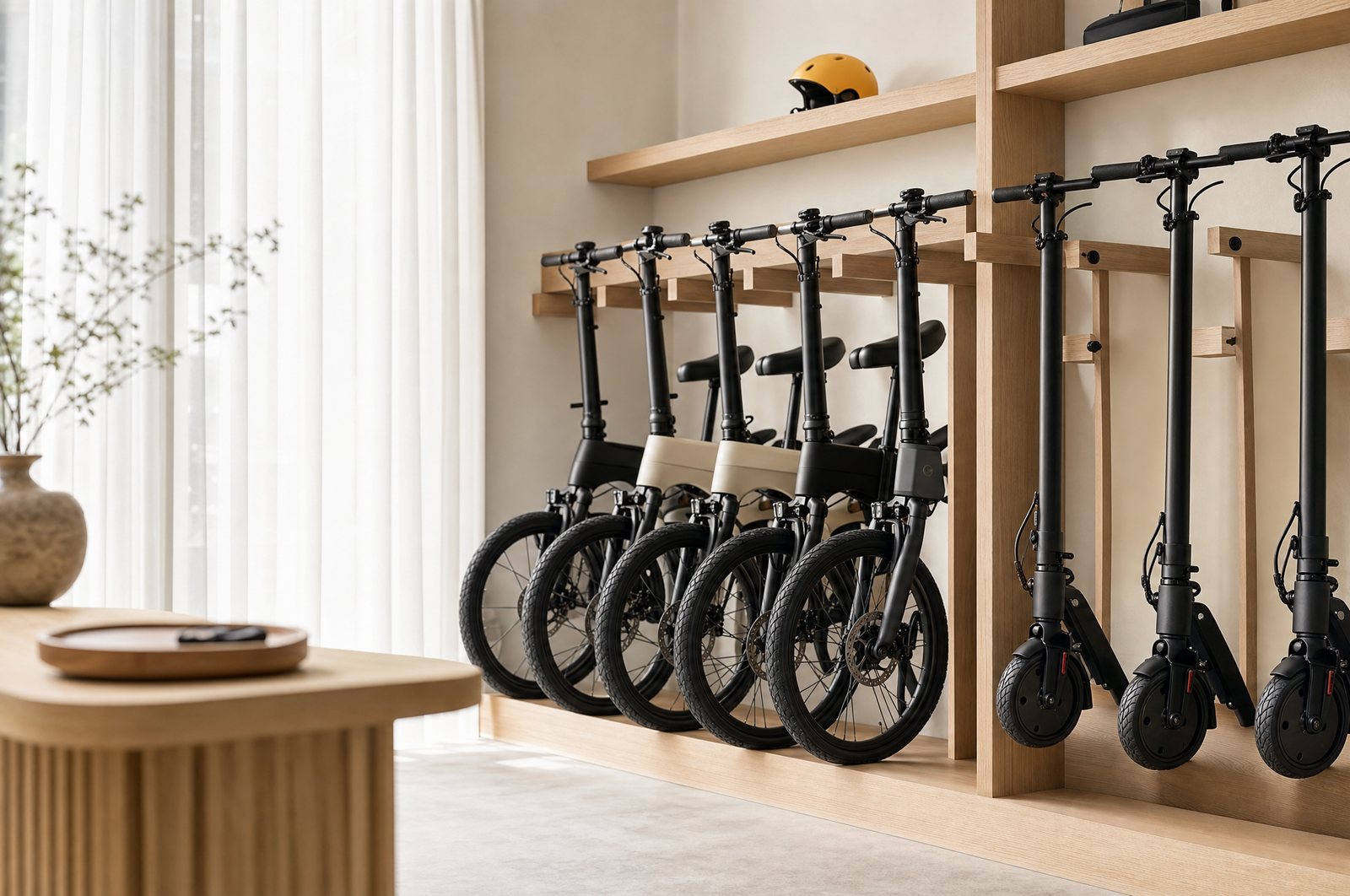 WB Bikes showroom with e-bikes and e-scooters